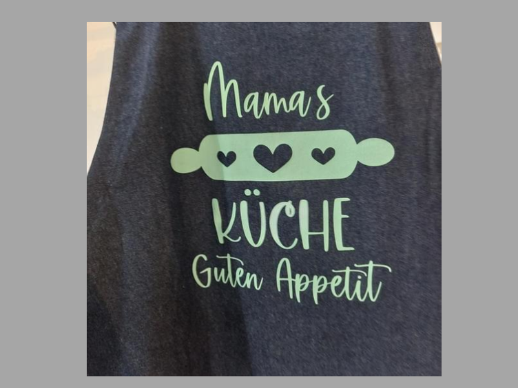 Kochschürze jeans Mama`s Küche Guten Appetit, mint - 0