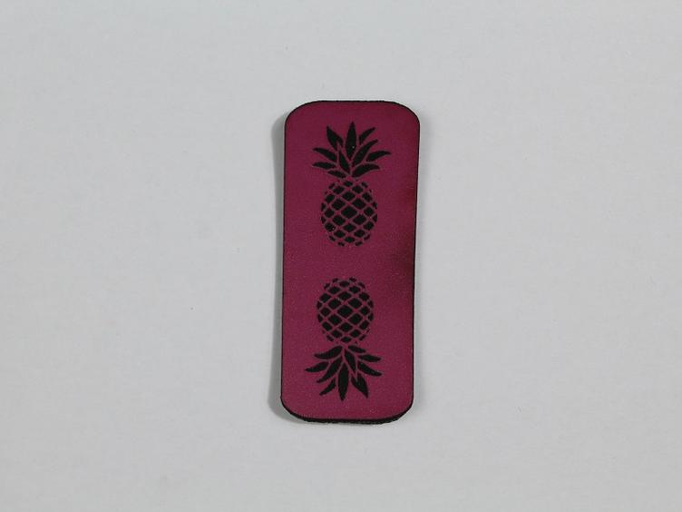 Kunstleder Label Ananas pink