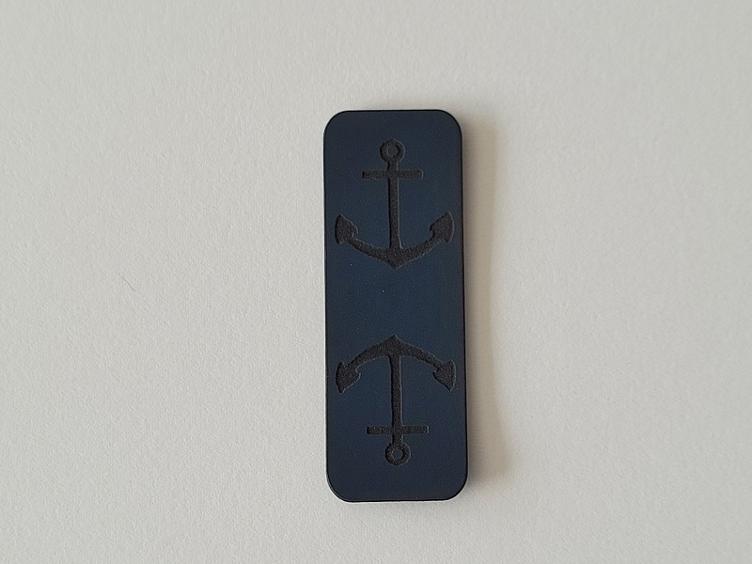 Kunstleder Label Anker dunkelblau