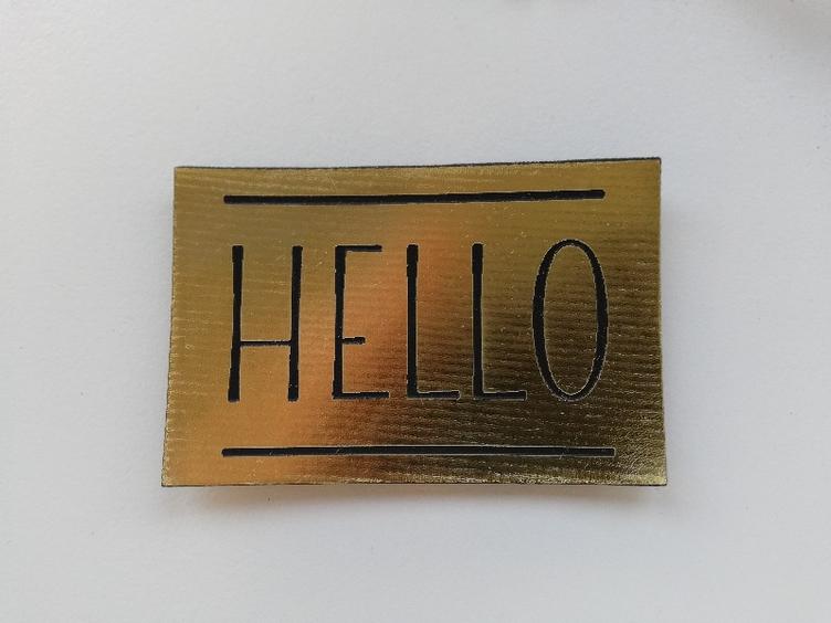 Kunstleder Label Hello gold