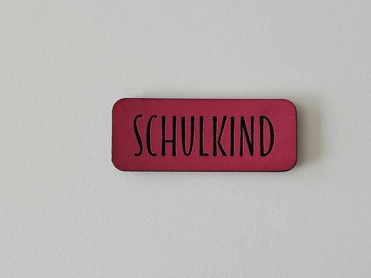 Kunstleder Label Schulkind