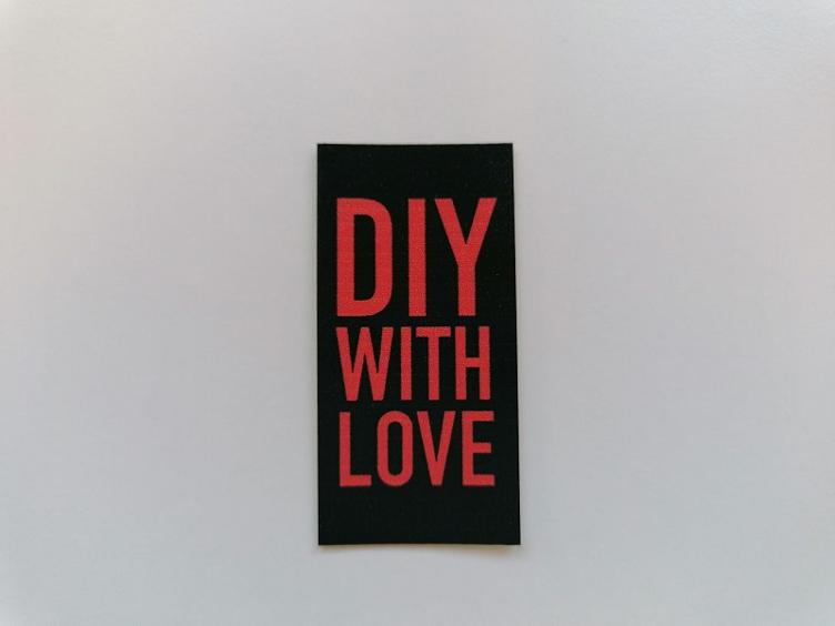 Kunstleder Label - schwarz/rot DIY WITH LOVE