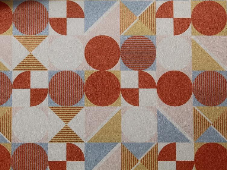 Ledermitiat Kreise hellblau coral 80 cm x 134 cm