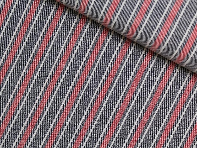 Leinen rot/blau/weiss gestreift