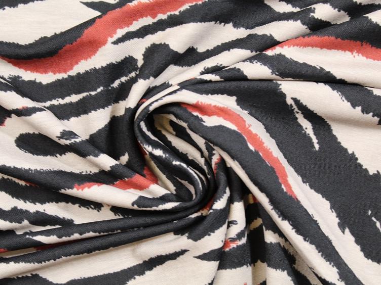 Lino Zebra rot/beige/schwarz Viscose 120 x 145 cm - 0