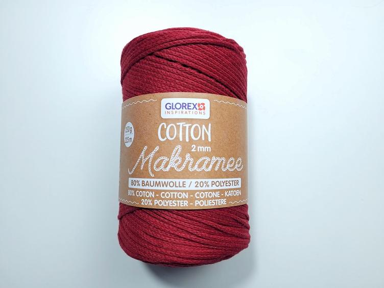 Makramee Cotton 2 mm bordeaux