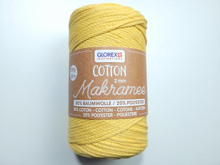 Makramee Cotton 2 mm senfgelb