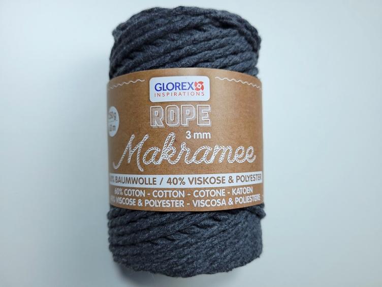 Makramee Rope 3 mm anthrazit