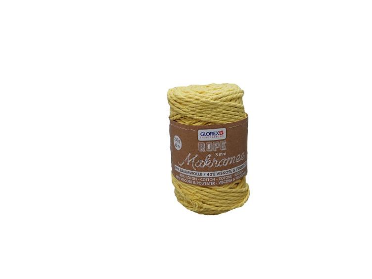 Makramee Rope 3 mm hellbgelb