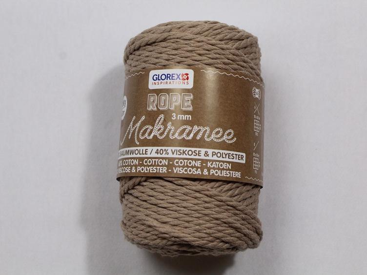 Makramee Rope 3 mm hellbraun