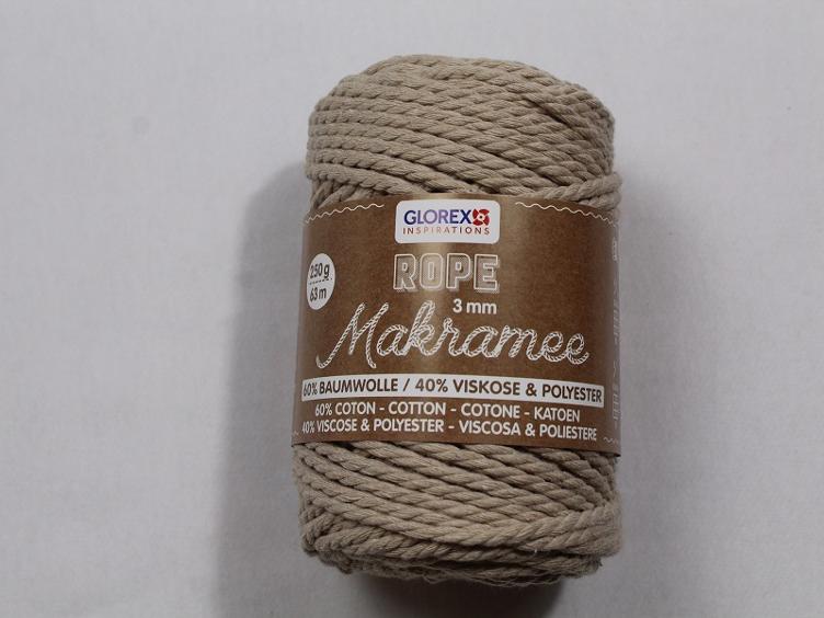 Makramee Rope 3 mm taupe