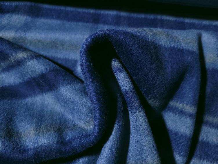 Mantelflausch Karo blau/grau 50 x 149 cm - 0
