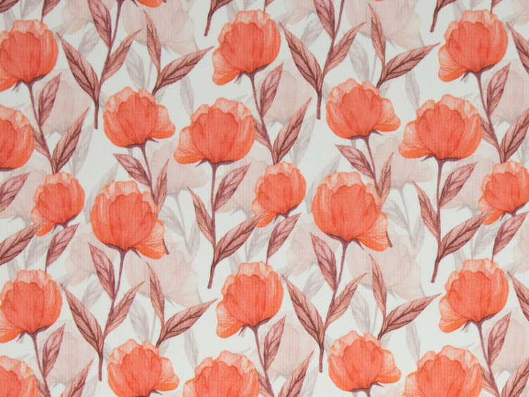 Marie Blumen Rippjersey rosa