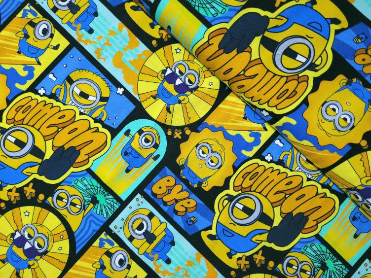 Minions gelb Jersey Lizenzstoff 50 cm