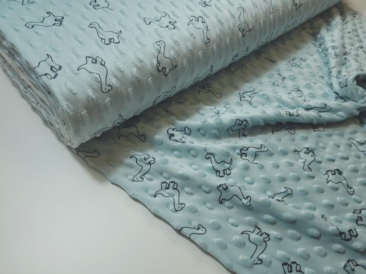 Minky dinos dusty mint - 0