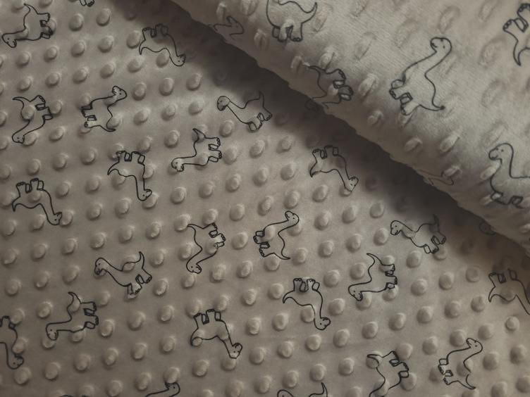 Minky dinos sand 80 cm x 160 cm