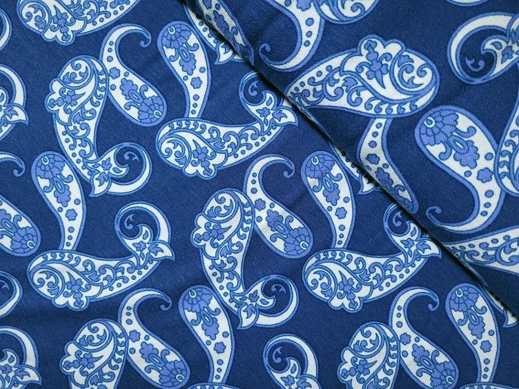 Muster blau Viscosejersey 40 cm