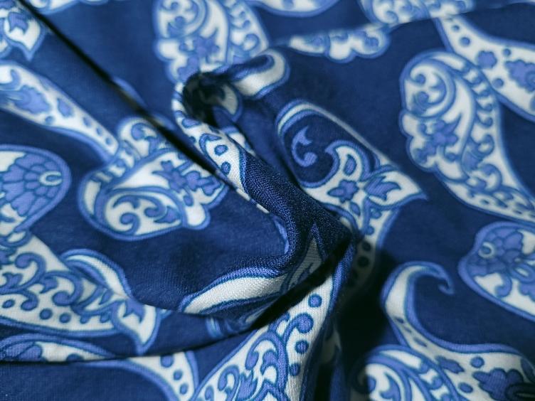 Muster blau Viscosejersey 40 cm - 1