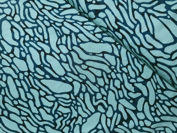 Muster Lindgrün petrol Viscose