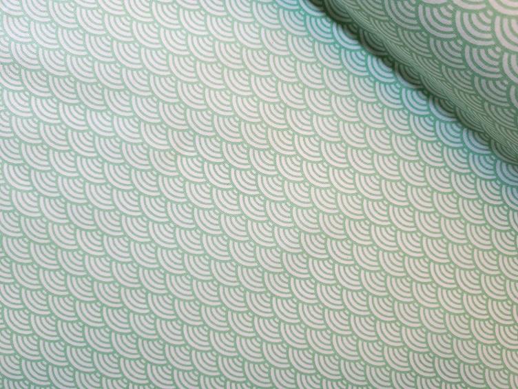 Muster Welle mint beschichtete Baumwolle 50 x 150