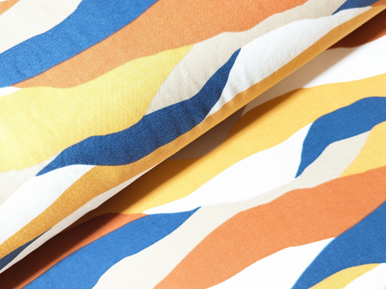 Musterwelle senf marine Sweat