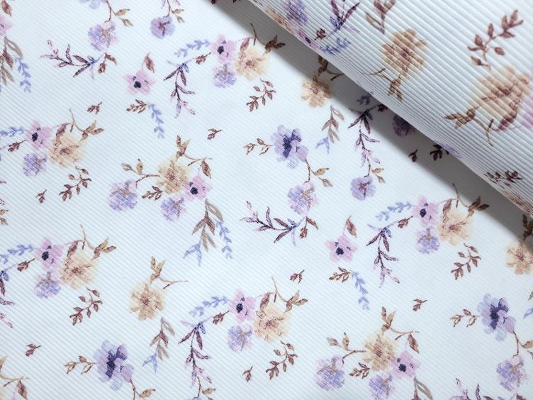 Ottoman Jersey Flowers lilac