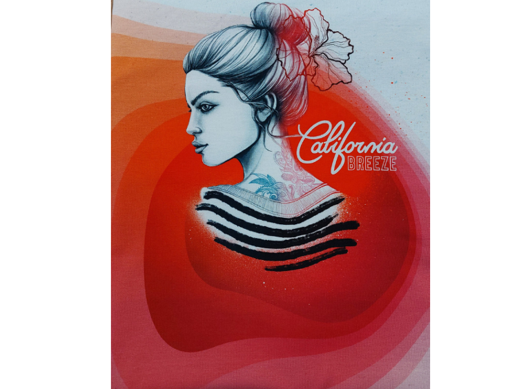 Panel Baumwolljersey Sea You California by Thorsten Berger-Frau weiss