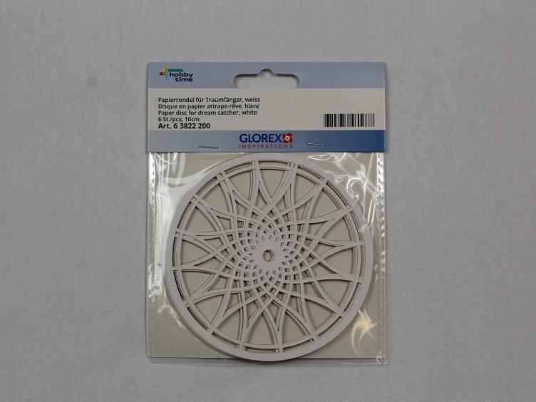 Papierrondel für Traumfänger weiss 10 cm