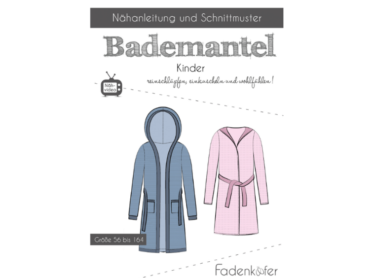 Papierschnittmuster Fadenkäfer Bademante Kinder 74-164