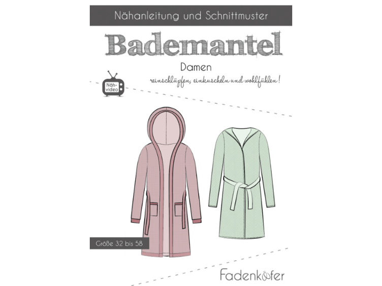 Papierschnittmuster Fadenkäfer Bedemantel Damen 32-58