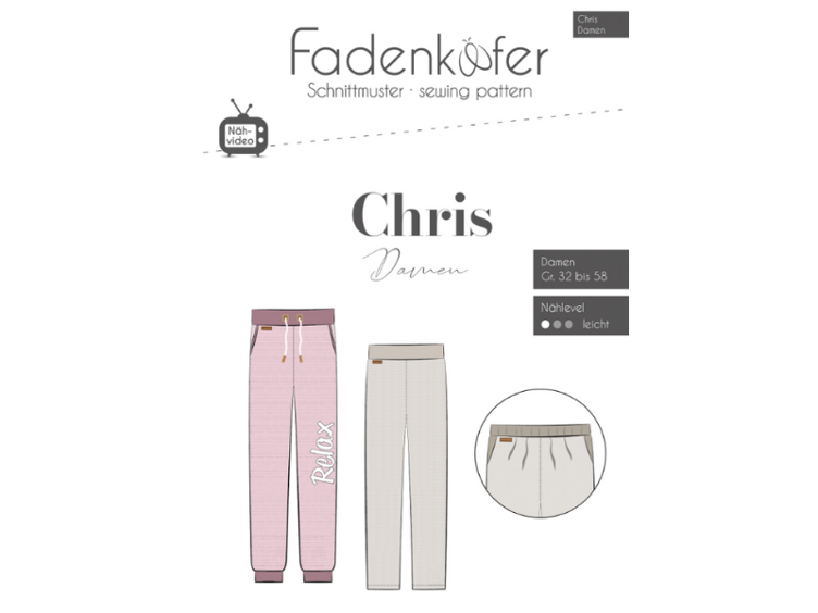 Papierschnittmuster Fadenkäfer Jogginghose Chris Damen