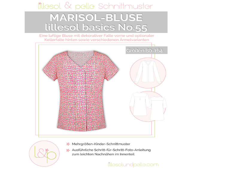 Papierschnittmuster lillesol women No.55 Marisol-Bluse Kids 80-164