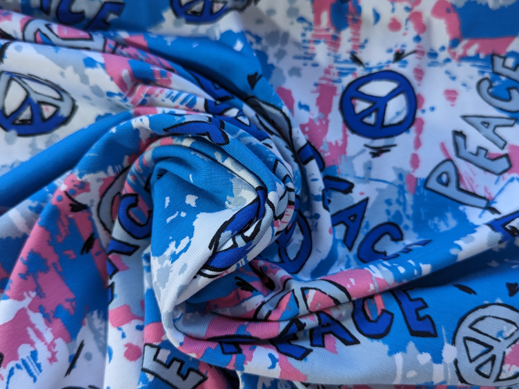 Peace marine, blau, rosa Jersey - 0