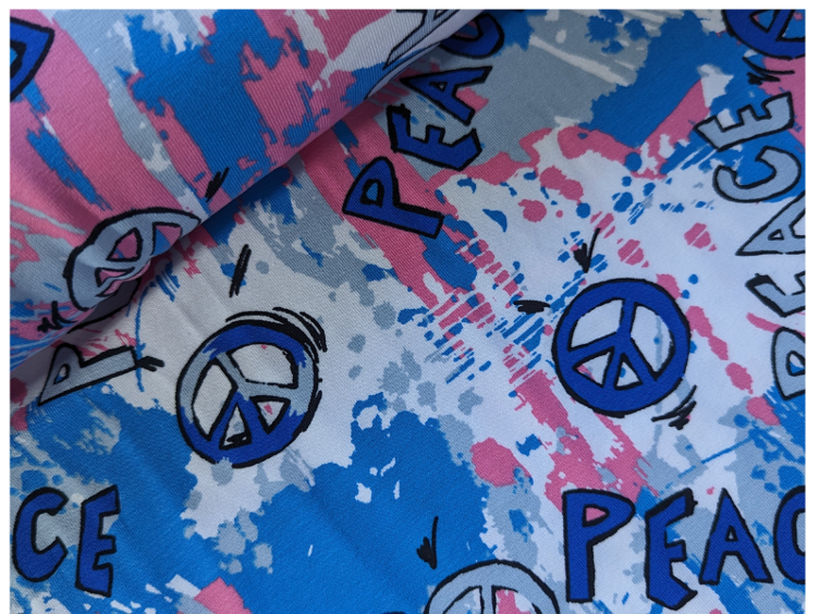 Peace marine, blau, rosa Jersey