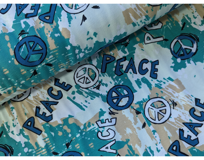 Peace mint, petrol, blau Jersey