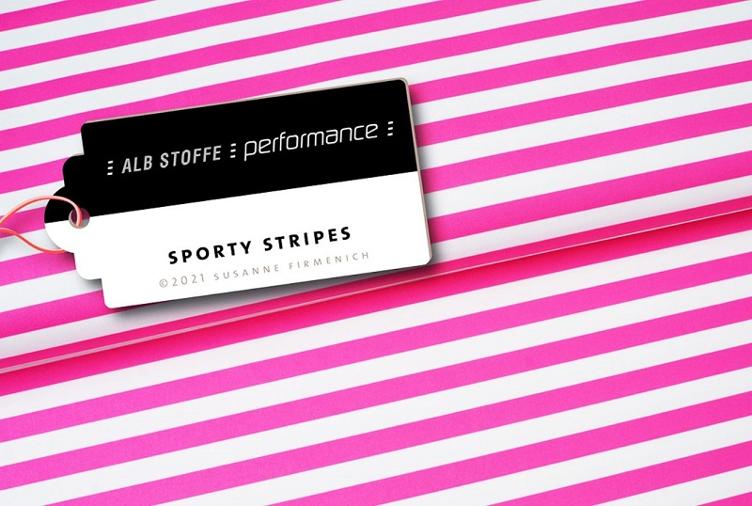 Performance Activewear Jersey - Sporty Stripes Hamburger Liebe pink/weiss