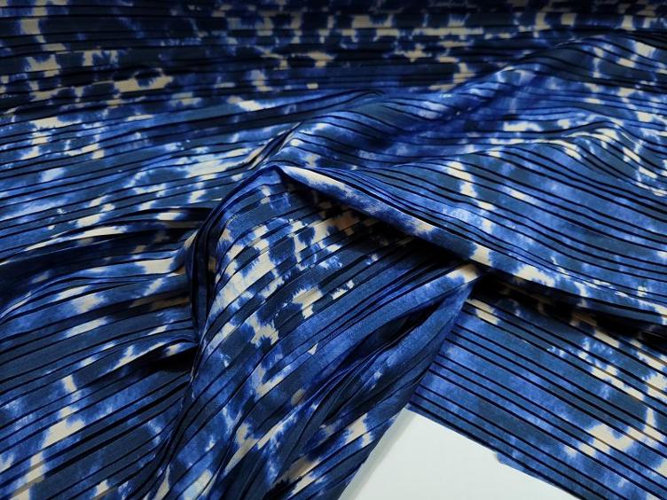 Plisse batik blau 80 x 150 cm - 0