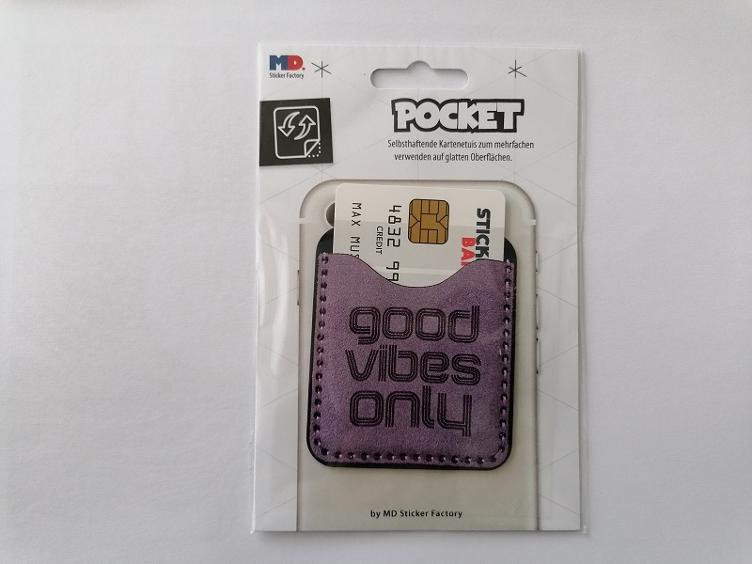 Pocket zum Aufkleben, good vibes only Wildlederimitat