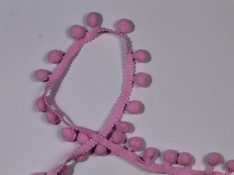 Pomponborte 10 mm rosa