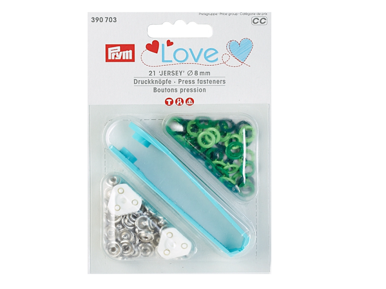 Prym Love Druckknopf Jersey, grün 8 mm