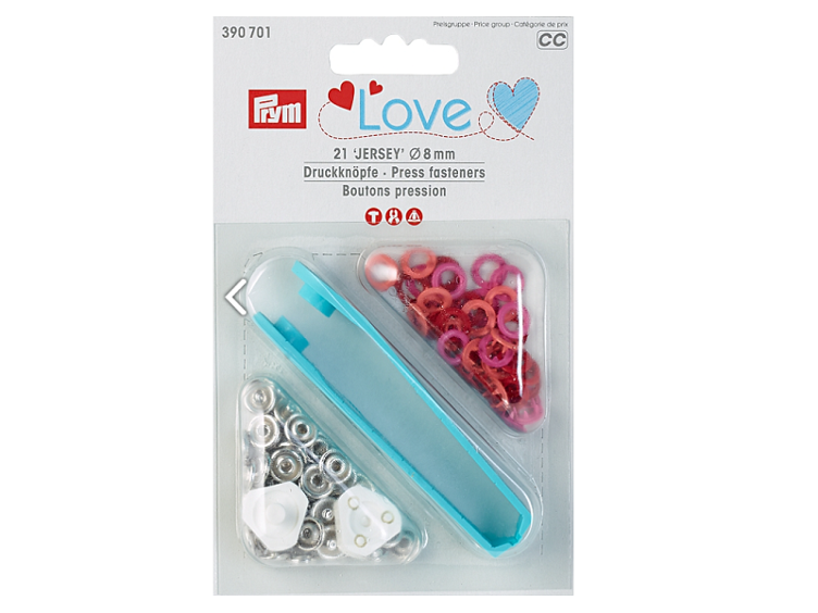 Prym Love Druckknopf Jersey, rot 8 mm