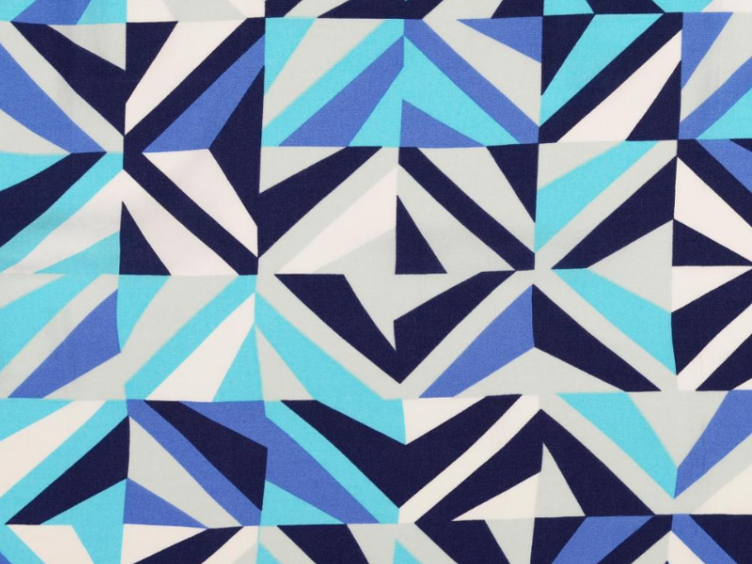 Quadrate marine/weiss Viscose