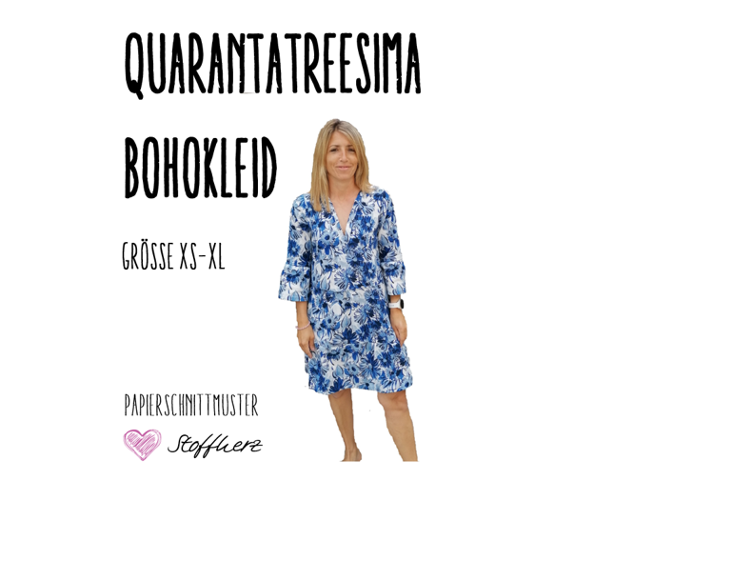 Quarantatreesima Bohokleid Papierschnittmuster by Stoffherz