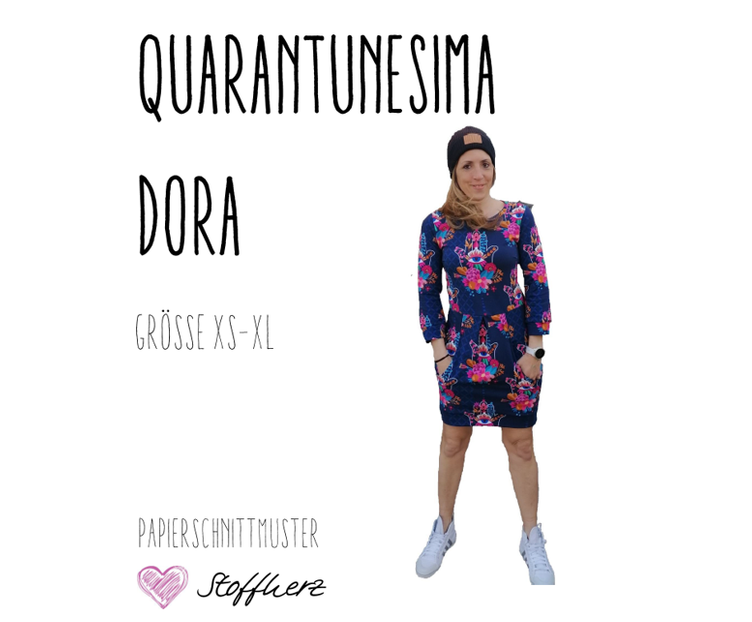 Quarantunesima Kleid Dora Papierschnittmuster by Stoffherz Gröss XS-XL