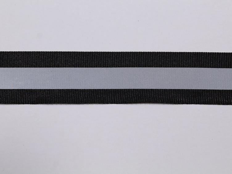Reflex-Band schwarz/silber 25 mm