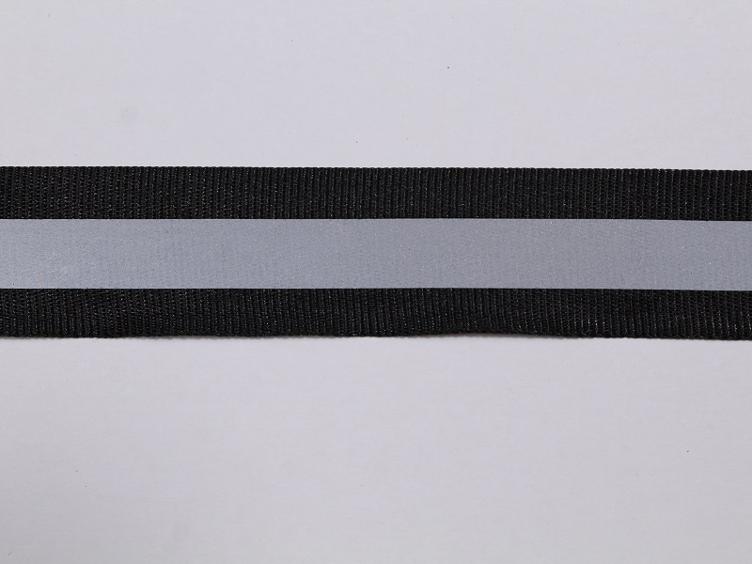 Reflex-Band schwarz/silber 25 mm
