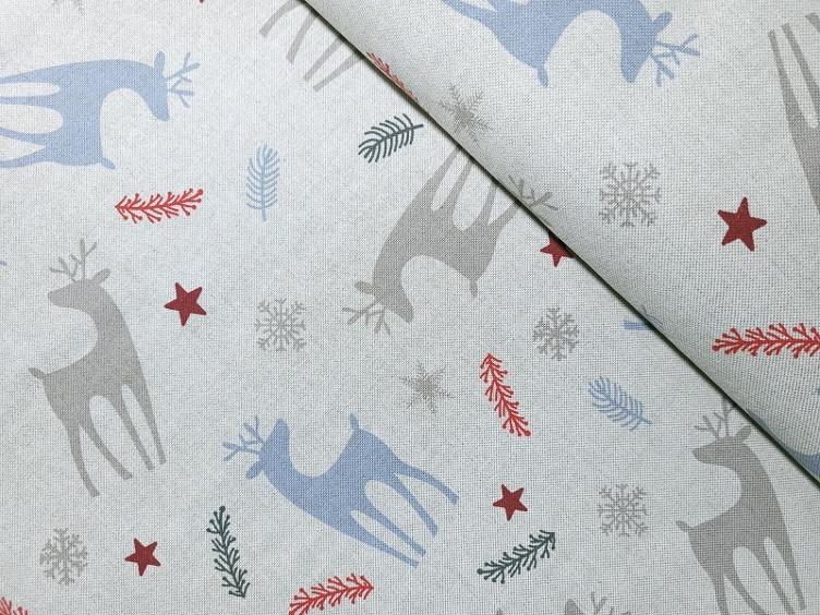 Renntier Canva Weihnachtsstoffe 139 x 70 cm