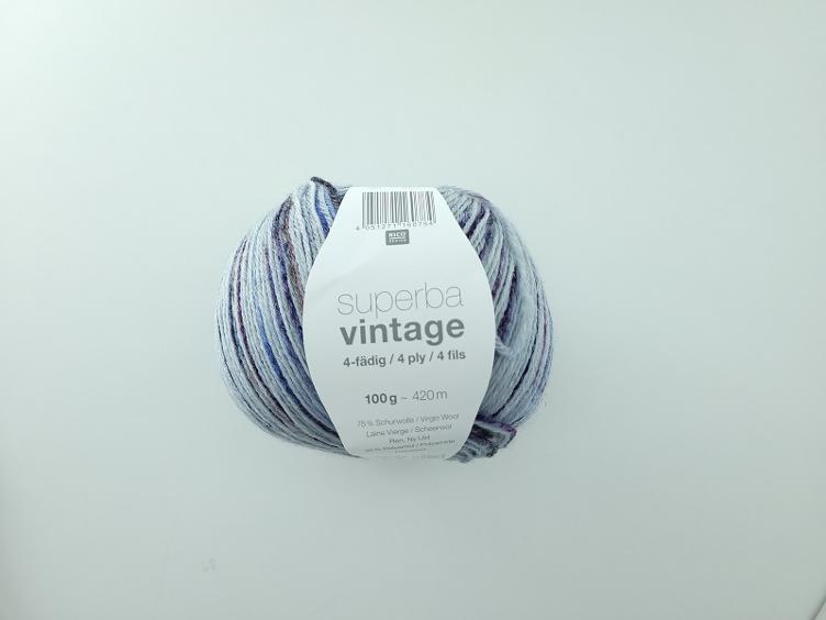 Rico Superba Sockenwolle Soft Vintage 4-fädig grau / violette