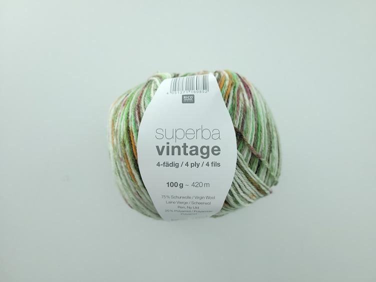 Rico Superba Sockenwolle Soft Vintage 4-fädig grün / braun