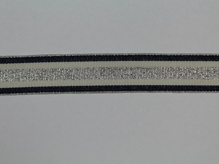 Ripsband 25 mm silbrig